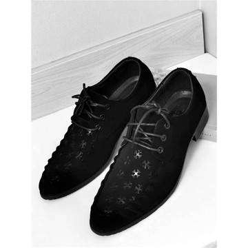 男士皮鞋英倫增高新款2026商務鞋正裝亮皮休閑尖頭黑色復古風辦公