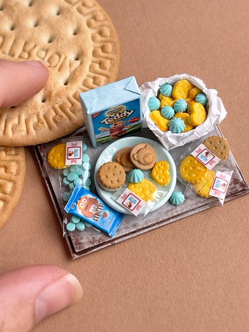 帶糖果的微型套裝，用於玩具屋和玩偶遊戲，尺寸 1:12