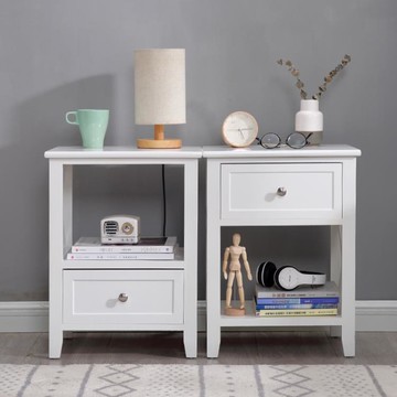 北歐實木床頭櫃家用臥室簡約現代韓歐式網紅民宿酒店40寬整裝促銷【摩可美家】