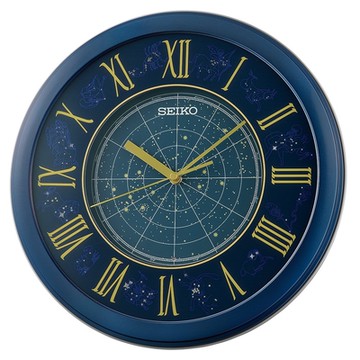 SEIKO 精工 十二星座 兩段式自動燈光 指針式掛鐘 QHA013L_SK045