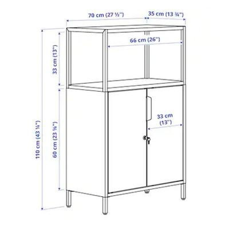 IKEA イケア TROTTEN トロッテン キャビネット 扉付, チャコール70x110