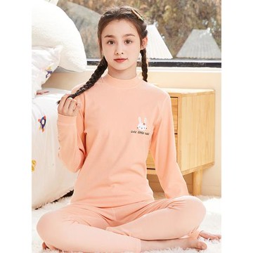 秋衣秋褲女套裝初中生少女大童保暖內衣女童蠶絲陽離子保暖衣學生