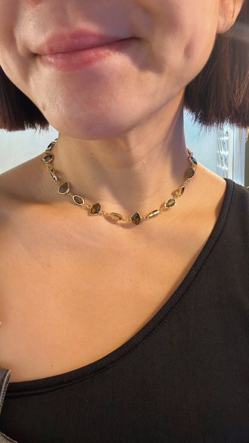 鋯石珍珠鎖骨短項鏈_鋼線_4色