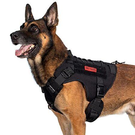  rabbitgoo Tactical Dog Harness for Large Dogs, Heavy Duty Dog  Harness with Handle, No-Pull Service Dog Vest Large Breed, Adjustable  Military Dog Vest Harness for Training Hunting Walking, Black, XL 