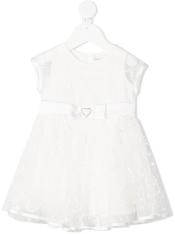 Monnalisa - floral embroidery lace dress - kids - Cotton/Polyamide - 9 - White