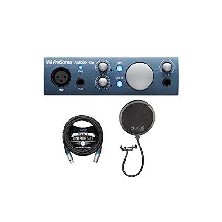 PreSonus AudioBox iOne 2x2 USB iPad Audio Interface for Windows, Mac, and iOS Bundle with Blucoil 10-FT Balanced XLR Cable, and Pop Filter  並行輸入品