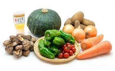 野菜セット 7品から8品（はちみつ、乾しいたけ、旬の野菜などの詰合せ）期間限定（6月～12月発送）
