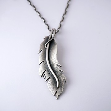 【Animals系列】#b57 魔鬼羽毛項鍊/ 925銀/ 手工禮物/ 客製化
