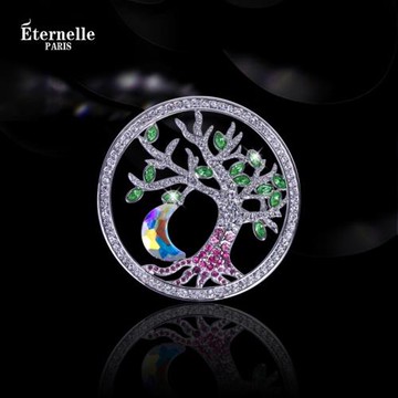 法國Eternelle奧地利水晶胸針女 秋冬開衫別針絲巾扣原創設計胸花