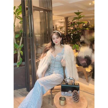 設計感小眾亮片重工吊帶連體褲釘珠背帶褲秋冬打底春夏新款闊腿褲