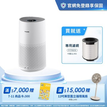 ★限時4折 送濾網★飛利浦奈米級抗敏空氣清淨機(AC1711/80)-白小奈輕量版-適用14坪