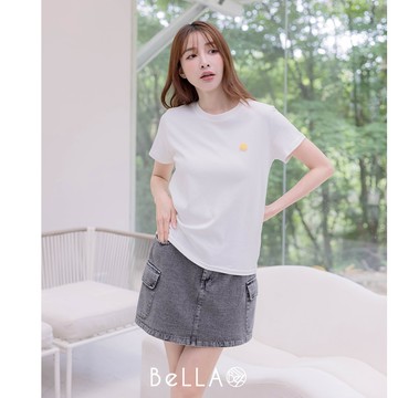 【初夏新品】BeLLA 可愛小花棉質上衣 白色