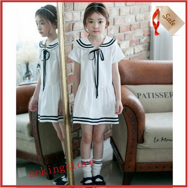 ワンピース 女の子 子供 キッズ リボン 蝶結び セーラー服 半袖 スカート 通勤 通学 子供ワンピース キッズドレス 通販 Lineポイント最大get Lineショッピング