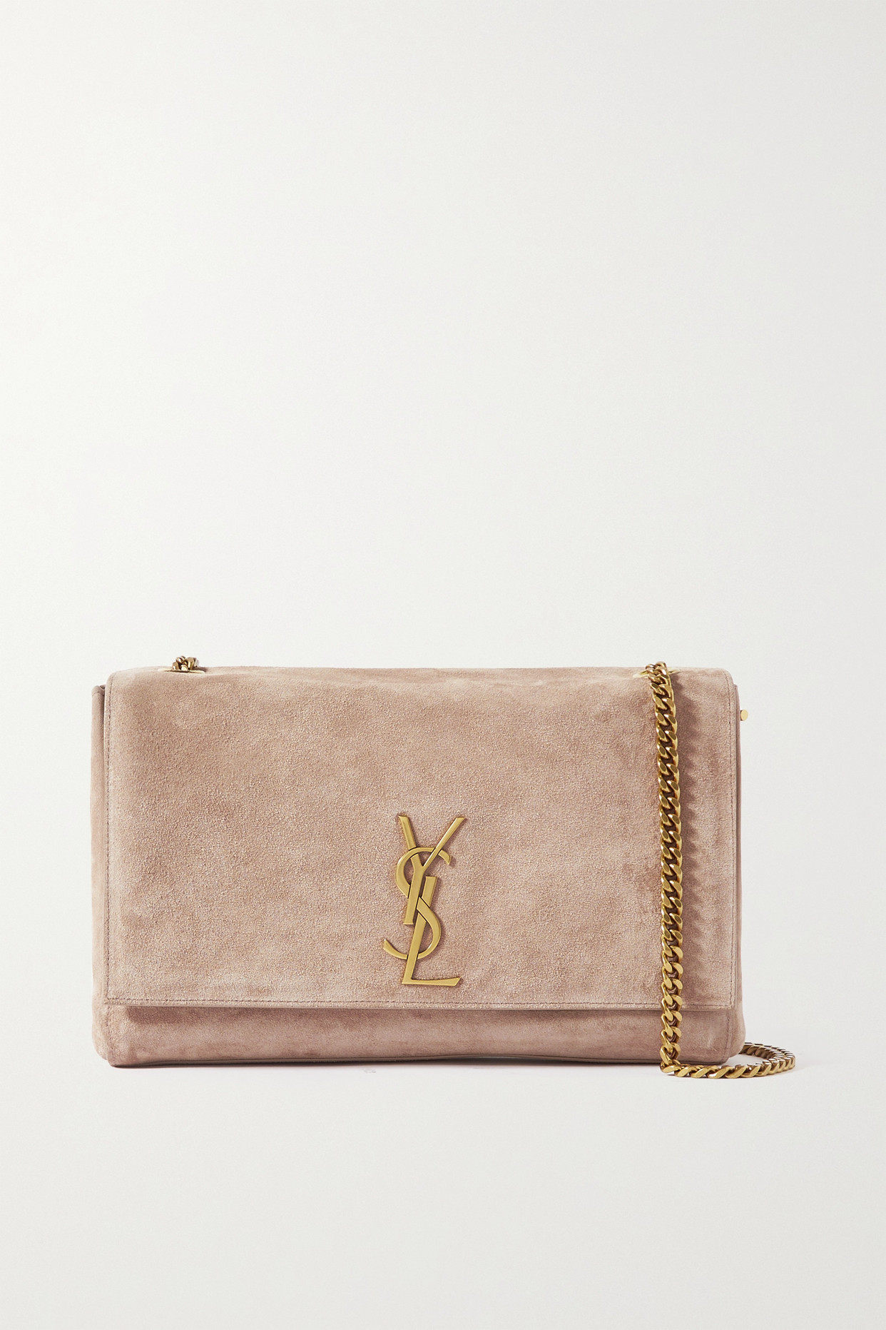 SAINT LAURENT - Kate Reversible Leather And Suede Shoulder Bag - Pink - one size