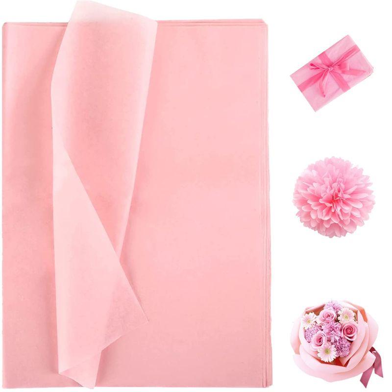 NALER 薄葉紙 ピンクピンク ラッピングペーパーラッピング 梱包DIY 手作り 贈り物 手芸用 クラフト 綺麗