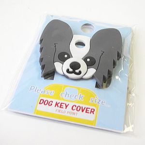 FIELD&POINT超可愛狗寶貝鑰匙套_黑白蝴蝶犬