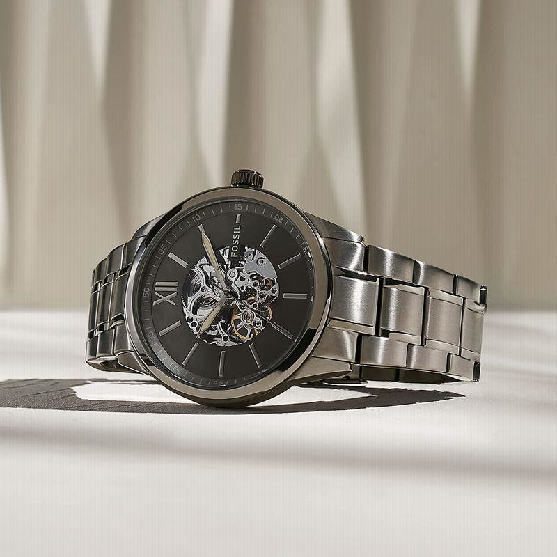 Fossil 自動巻き腕時計 FLYNN BQ2384 メンズ ガンメタル | LINE 
