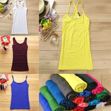 優質莫代爾棉細吊帶小背心工U y字打底衫女大碼純色糖果色上衣