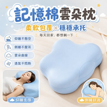 隔日達 成人款雲朵枕 枕芯護頸椎 助睡眠 太空分區枕 記憶棉慢迴彈 人體工學枕 雲朵枕頭 記憶棉護頸枕 側睡枕頭 護頸枕