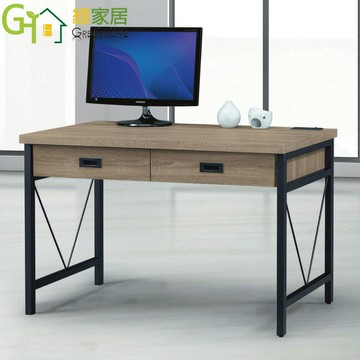 APP下單享點數4%｜【綠家居】亞可瑪3尺二抽書桌(二色可選)