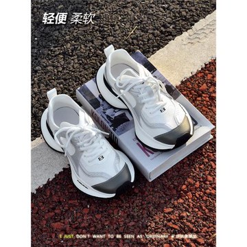 2025新款輕便透氣厚底網面情侶老爹鞋復古休閑百搭薄款運動鞋女潮