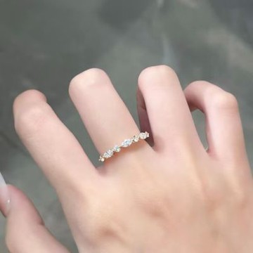 鉅曜 18K金 碎鑽凝露鑽石戒指 （培育鑽石 鑽石 戒指）