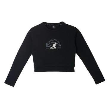 KANGOL 長袖 黑 假兩件 印花T 薄長 女 6452100420