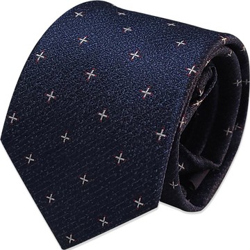 Mscope 十字滿版自動拉鍊領帶 MN453  深藍色  均碼(7 x 49cm)