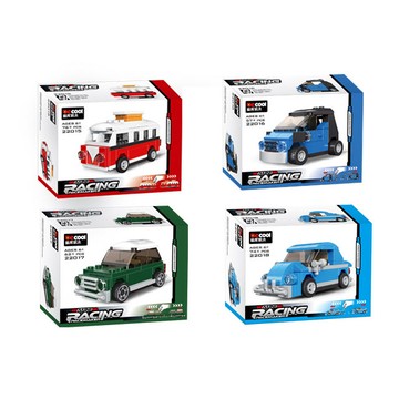 Decool 迪庫積木 迴力迷你積木 22015 + 22016 + 22017 + 22018 4件組  1組  多色