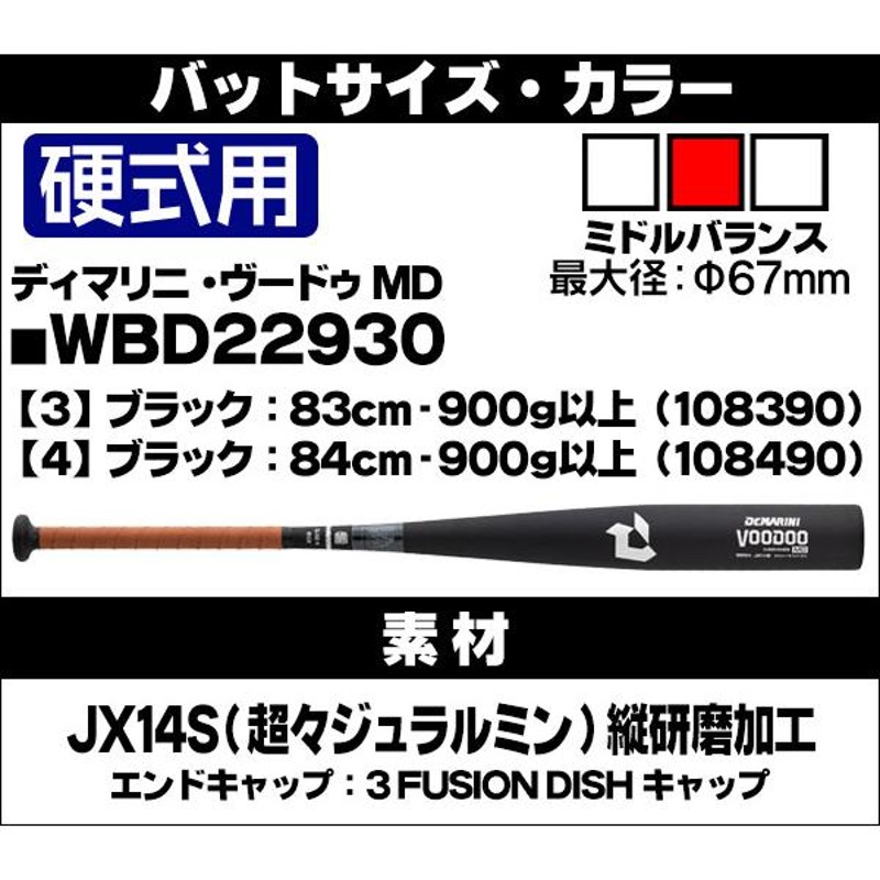 硬式バット / ヴードゥ ディマリニ 硬式 バット 金属 高校野球対応