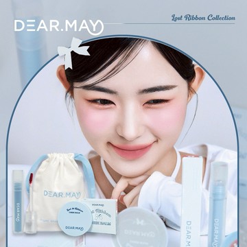 【DEAR.MAY】蝴蝶結腮紅膏+霧面唇釉+化妝袋套組