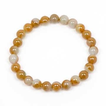 【正佳珠寶】翡翠 天然A貨黃翡帶白青底色 6.8-7.3mm 天然A貨翡翠