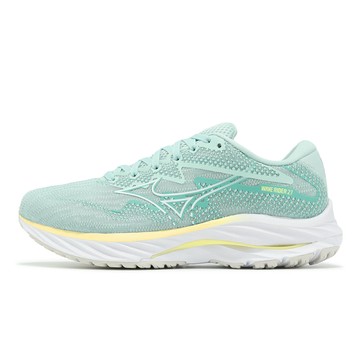 Mizuno 美津濃 慢跑鞋 Wave Rider 27 Super Wide 女鞋 超寬楦 綠 白 波浪片 避震 美津濃