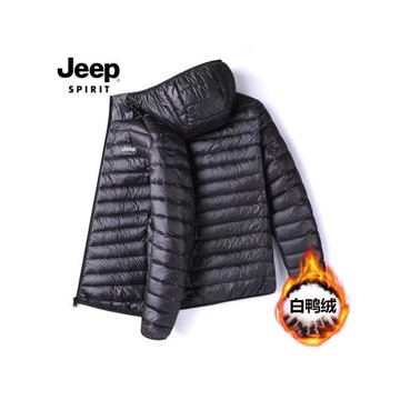 JEEP吉普男士羽絨服冬季保暖輕薄男裝2025秋冬款新款休閑潮流外套