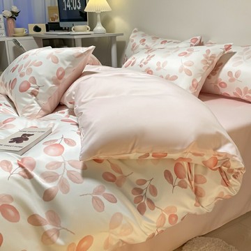 天絲床包/床包 天絲/天絲床包組/天絲單人床包/天絲床包組雙人 冰絲印花床包組 唯美印花床單 床罩 單人 雙人/加大床包四件組 床組 涼感水洗真絲床包組 枕套 被單
