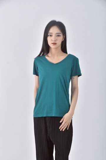 (S) lativ棉質純棉綠色短袖上衣