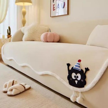 新款雪尼爾異形一片式直排四季通用防滑防貓抓卡通皮沙發墊可水洗