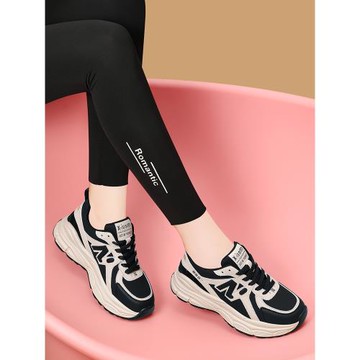 真皮小白鞋女2025新款春秋老爹鞋厚底輕便軟底旅游運動休閑鞋百搭