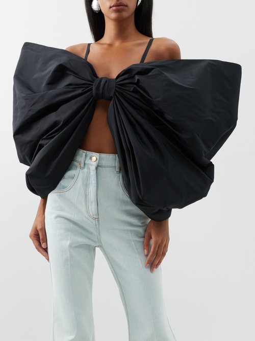 Nina Ricci - Bow Taffeta Top - Womens - Black