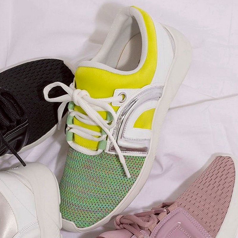 プラスダイアナ Diana ストレスフリーなスリッポンニットスニーカー グリーン生地 通販 Lineポイント最大get Lineショッピング