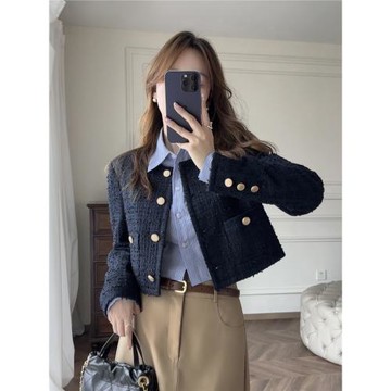 張澀澀 2025春秋季新款 高級感半立體蝴蝶紗小香風短款外套