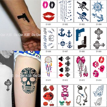 時尚簡約 微刺青 共2000款👑大邱紋身👑【T08D】DaQie 唇印 防水 紋身貼 紙 刺青貼 紙 指甲 T08