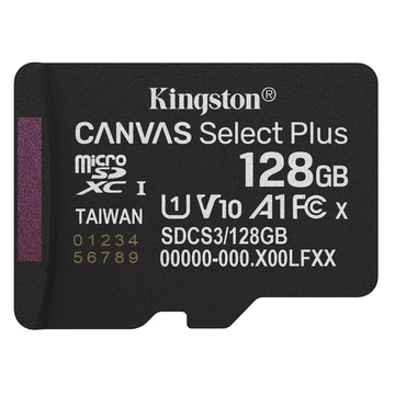 Kingston Canvas Select Plus microSDXC UHS-I U1 V10 A1 128GB 記憶卡(SDCS3/128GB)