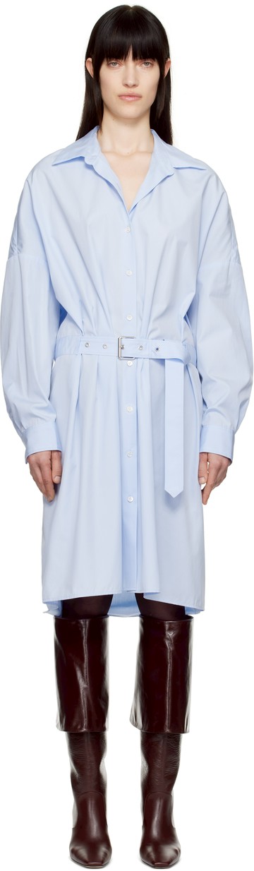 Dries Van Noten 蓝色 Belted Shirt 连衣裙
