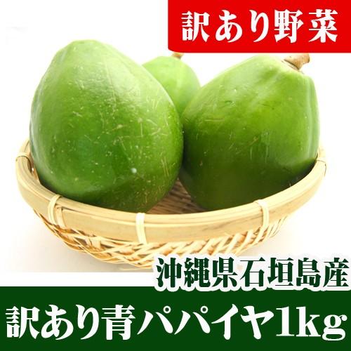 訳あり青パパイヤ 1ｋｇ 1〜3個 沖縄石垣島産