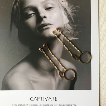 黃銅耳環_流蘇圓(可改夾)