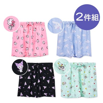 三麗鷗居家褲 凱蒂貓  酷洛米 大耳狗 小新睡褲-M/L/XL-2件組(CN-C006.KT-C100.KU-C002.SC-C004)