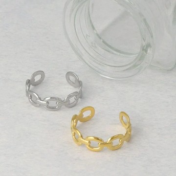【現貨】戒指 Free size 不鏽鋼 鍊條 葉子 三層 銀色 不銹鋼 日本飾品 OSEWAYA
