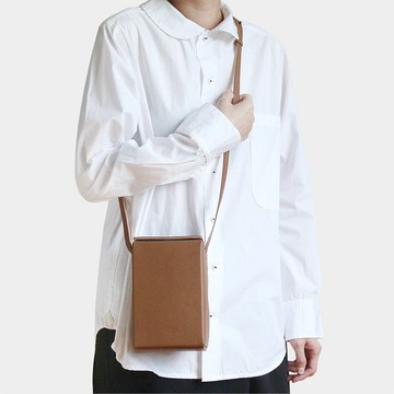 box shoulder bag (s) : 棕色