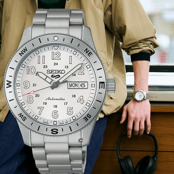 SEIKO 精工 5 Sports FIELD系列機械腕錶-41mm白_SK040 4R36-18V0S/HDB007K1